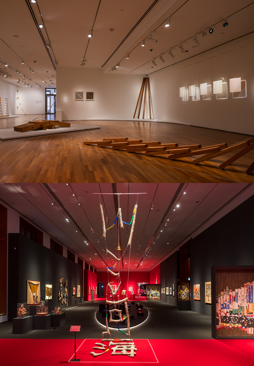 (L) Kim Lim: The Space Between. A Retrospective, National Gallery Singapore, 2024; (R)Teo Eng Seng: We're Happy. Are You Happy? National Gallery Singapore, 2024 | National Gallery Singapore | STIRworl