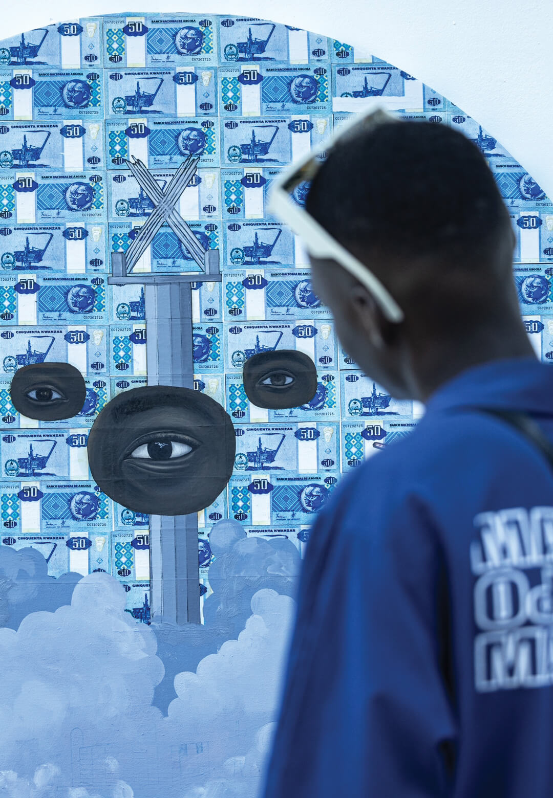 No Tempo do Kwanza Burro, oil on canvas and collage, 2024, Gegé M'bakudi | Jahmek Contemporary Art Gallery | STIRworld