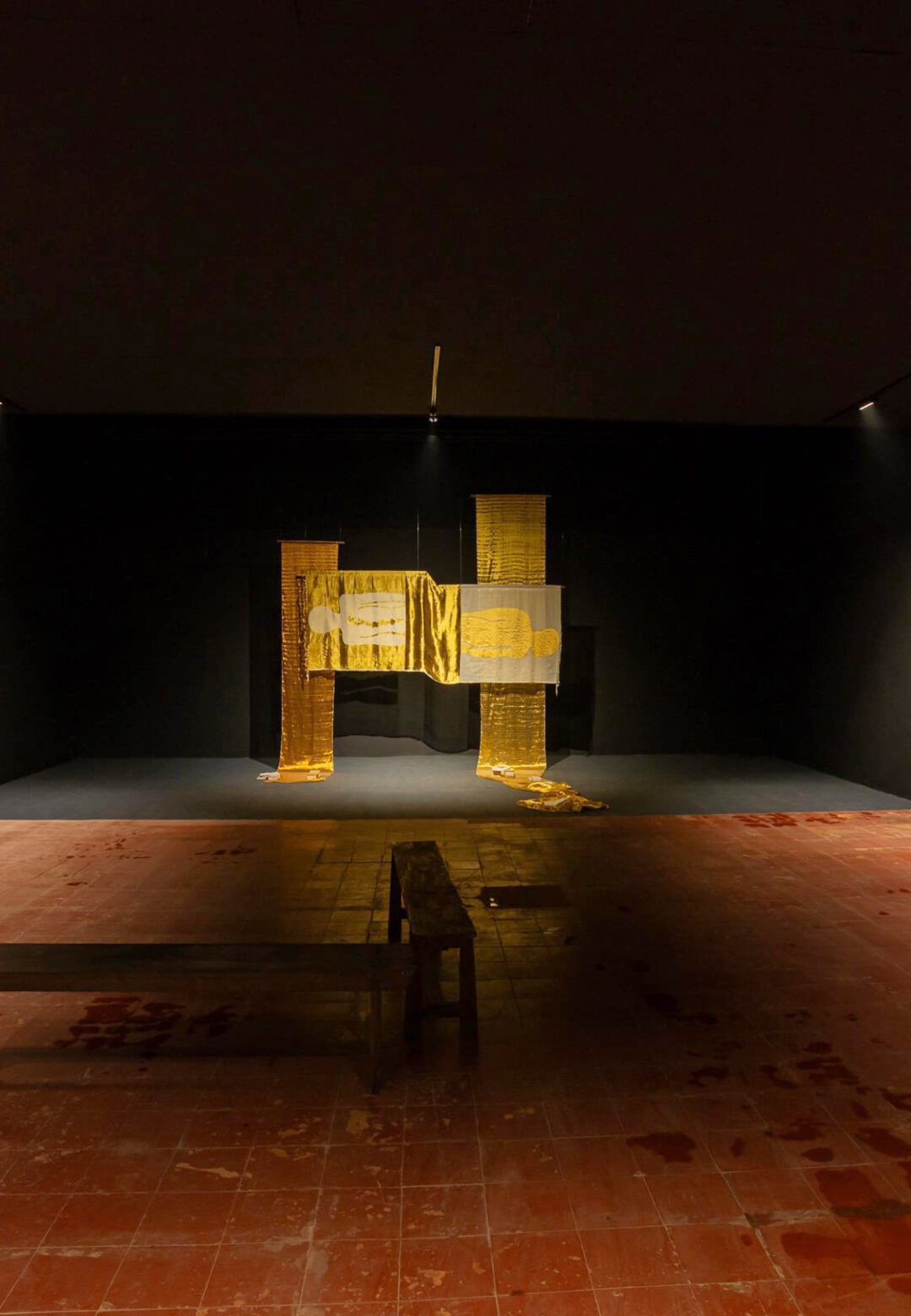 &lsquo;Kasavu Mundu veshti&rsquo;, Lakshmi Madhavan, installation view, State Hermitage Museum, 2026 | State Hermitage Museum | Gallery Threshold | STIRworld