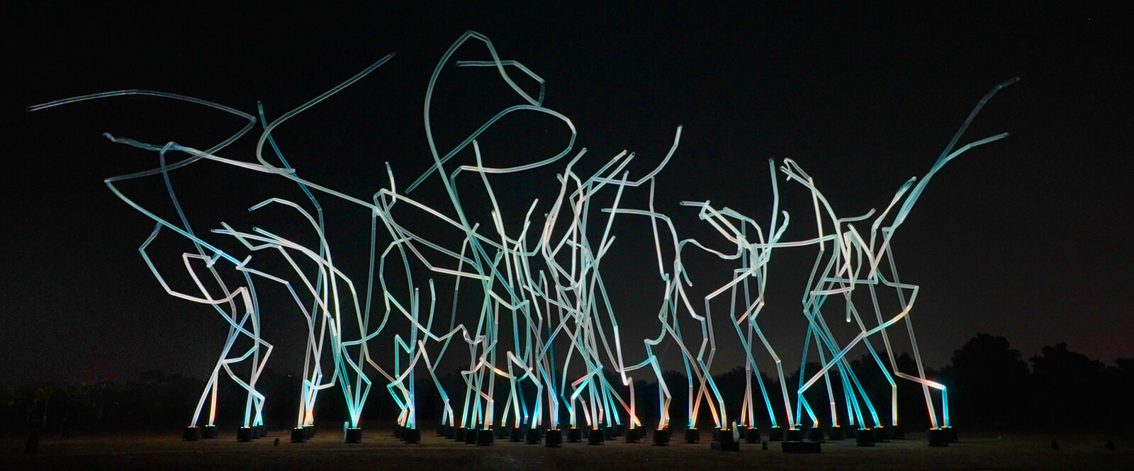 teamLab presented monumental light art installation works for Manar Abu ...