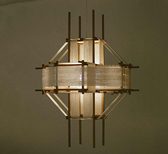Freddy Tuppen wraps industrial geometric lamps with extended cotton strings