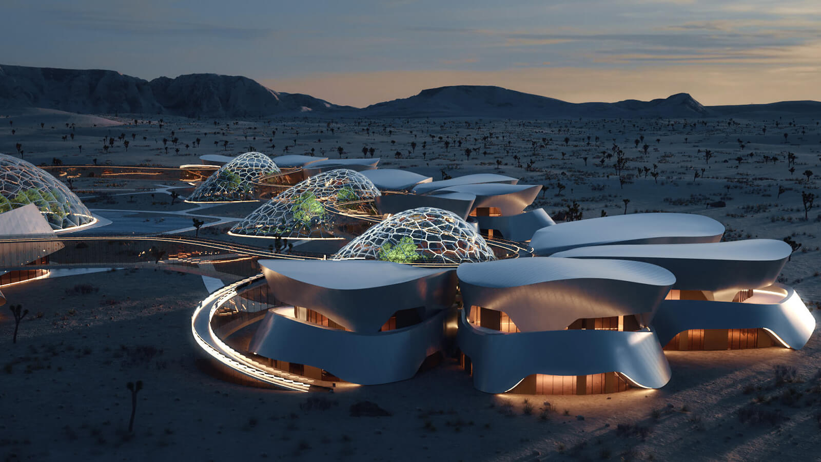 Paris-based aerospace company Interstellar Lab proposed a an autonomous and bio-regenerative terrestrial village in the Mojave Desert in California to test closed loop systems | A City on Mars | Kelly and Zach Weinersmith | STIRworld