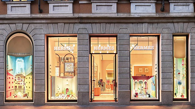 Designer Luca Nichetto creates four bespoke window displays to celebrate the reopening of Herm&egrave;s' flagship store in Milan