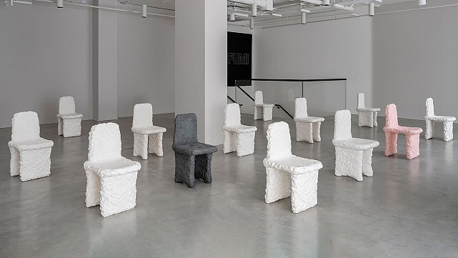 Max Lamb and 1882 Ltd. sculpt ceramic furniture for Crockery at Gallery FUMI