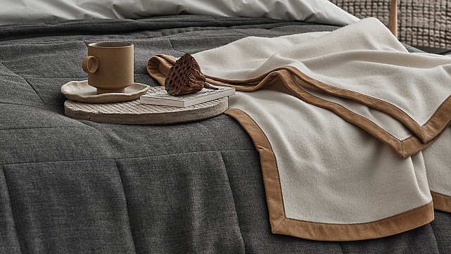 Cashmere and Suede Throw