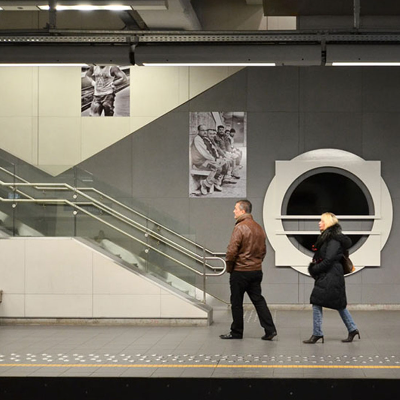 Lea Ceramiche crafts low-impact ceramic tiles for Arts-Loi station in Belgium