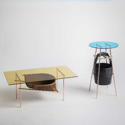 Ryosuke Harashima uses Japanese harvest tools to reinvent tables in &lsquo;Still Life&rsquo; collection