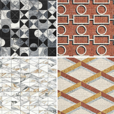 Studio KO and Carlo Dal Bianco's 'Marmosaico' for Bisazza is a chromatic mix of marbles