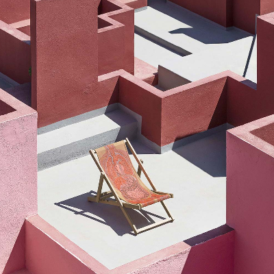 Nynke Tynagel creates graphic deck chair that shapeshifts as a wall tapestry