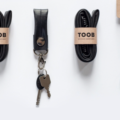 TOOB upcycles ragged bicycle innertubes into handcrafted accessories