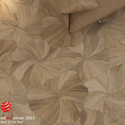 Giovanni Barbieri&rsquo;s &lsquo;Blooming&rsquo; weaves artistry and durability in a wooden floor design