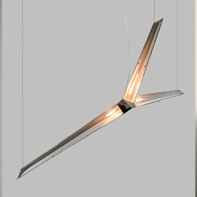 Sing Chan assembles glass fragments for a staggered lighting effect