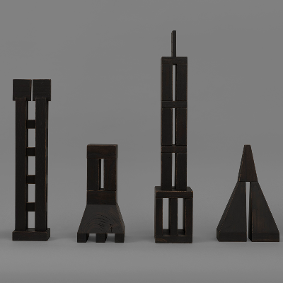 Towerland emulates the silent silhouettes of urban skylines with 'X2' series