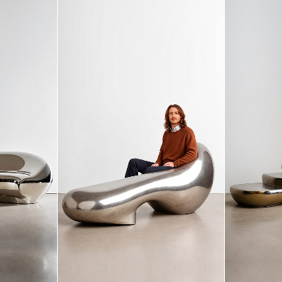 &lsquo;Arnardo&rsquo; collection by Paddy Pike features futuristic furniture crafted in polished steel