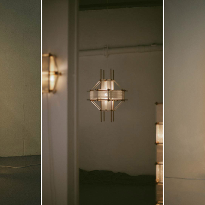 Freddy Tuppen wraps industrial geometric lamps with extended cotton strings