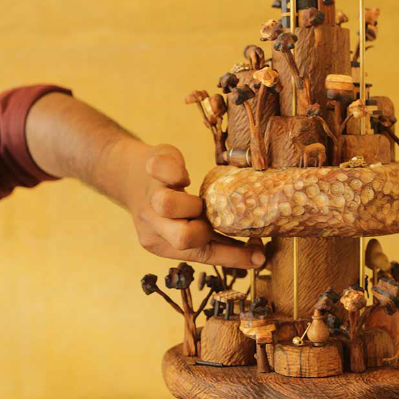 Shed&rsquo;s Carousel series: A montage of twirling characters and elements