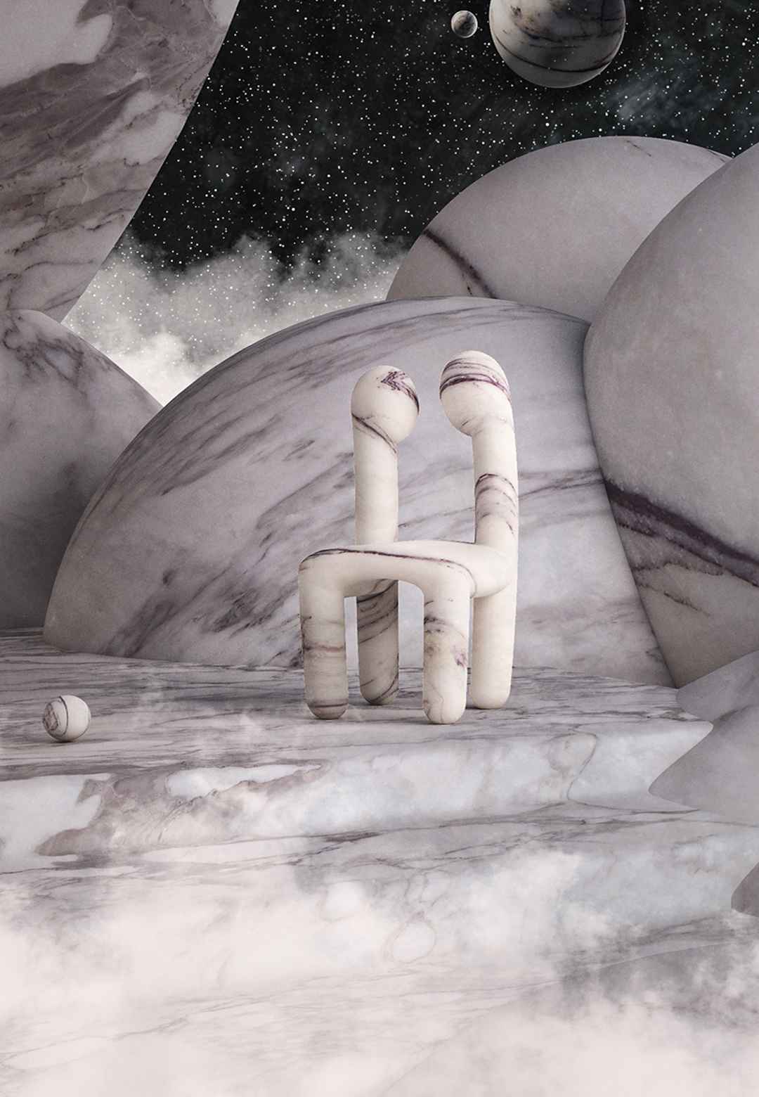 Urania: a robot-sculpted chair by contemporary Italian designer Pietro Franceschini