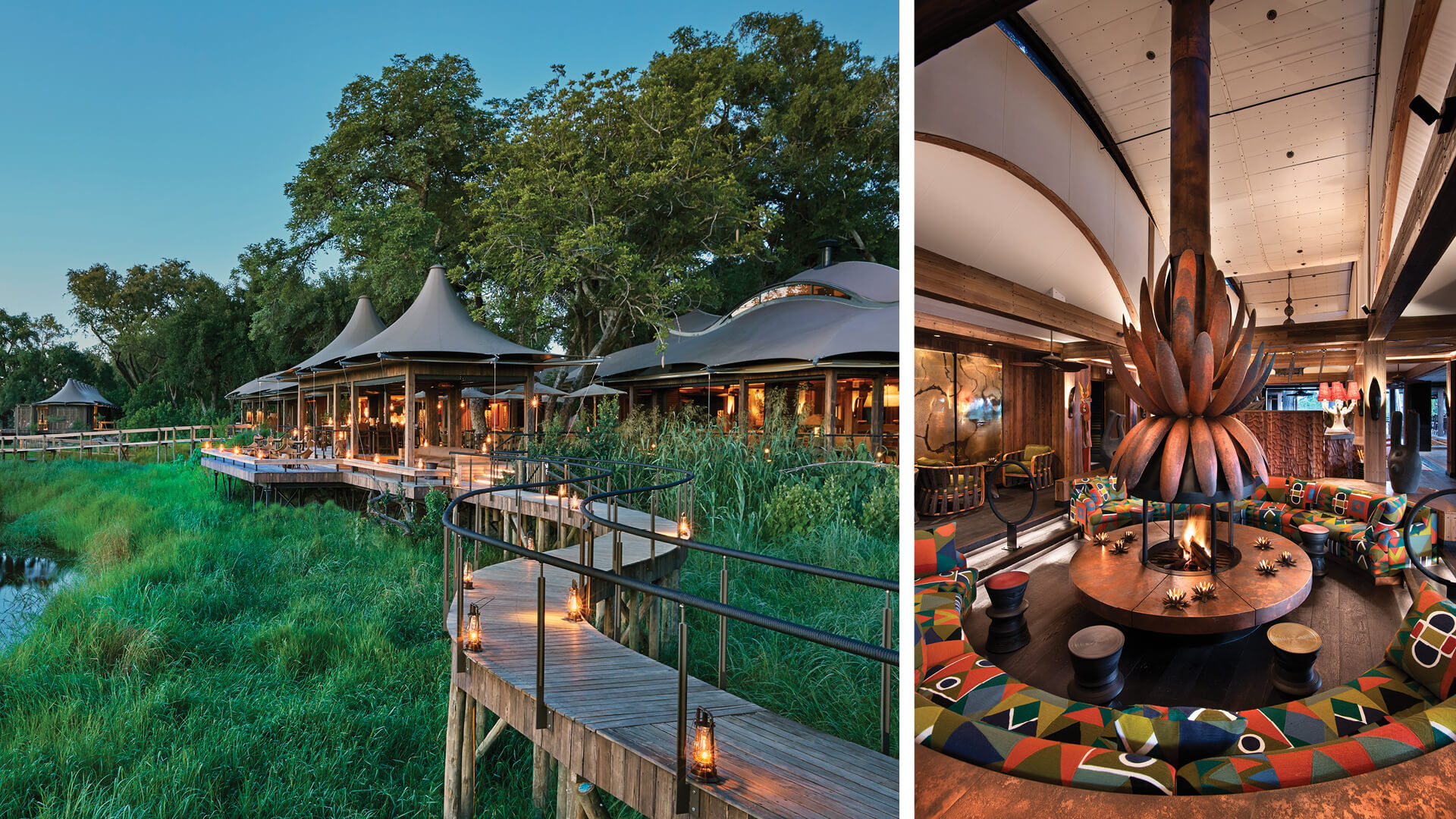 Xigera Safari Lodge is a &lsquo;living gallery&rsquo; of Southern African design amid nature