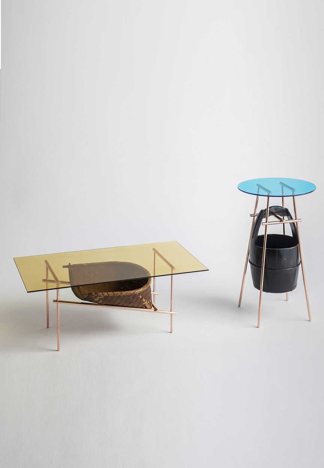 Ryosuke Harashima uses Japanese harvest tools to reinvent tables in &lsquo;Still Life&rsquo; collection