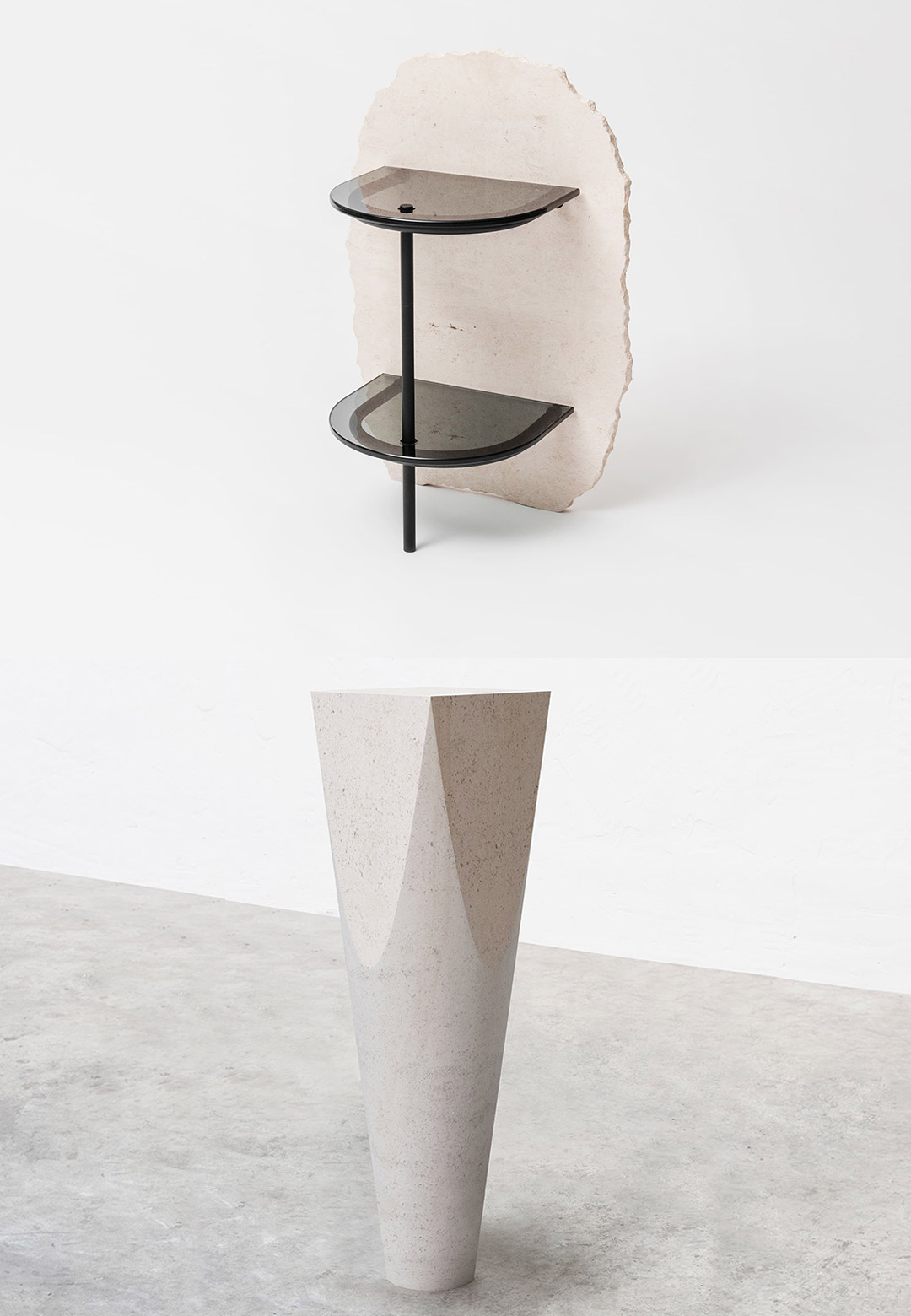 Fr&eacute;d&eacute;ric Saulou melds mineral fragments and glass to create functional objects