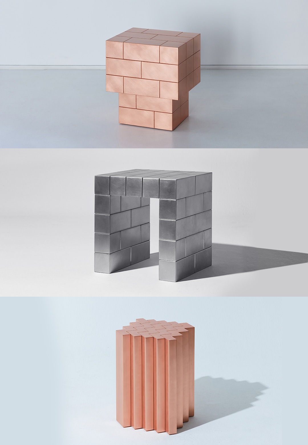 Metallic lustre and a familiar simplicity define Jeongseob Kim&rsquo;s furniture designs