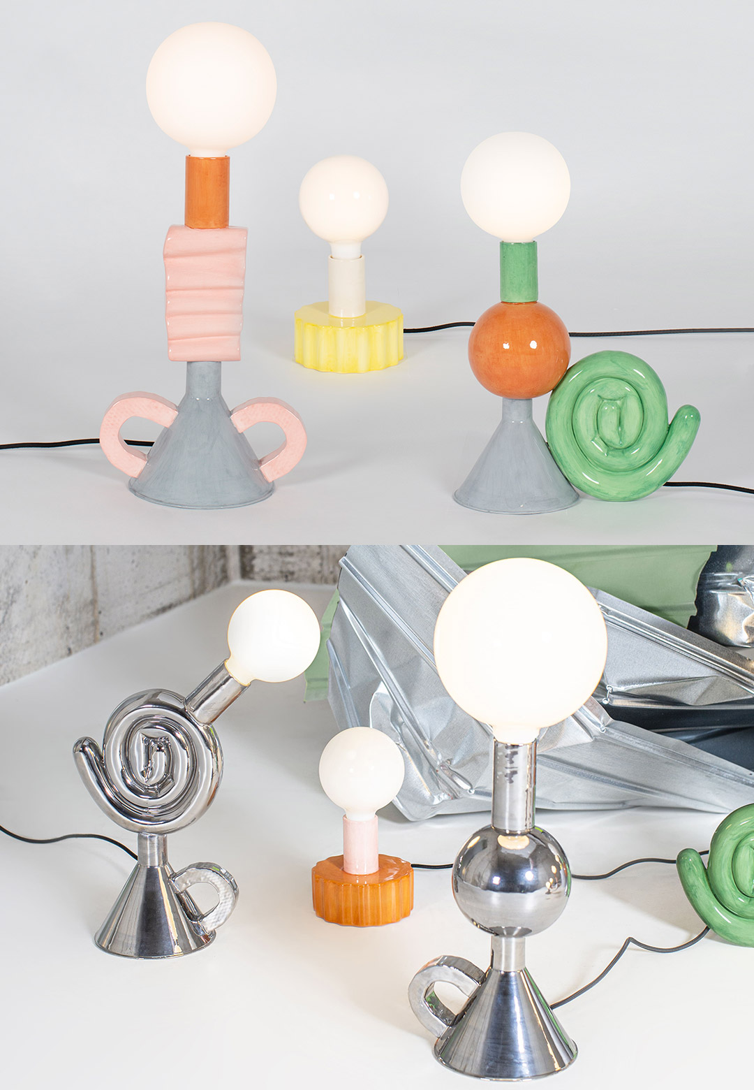 Natascha Madeiski salvages household objects to build &lsquo;Flaming Stars&rsquo; lamps