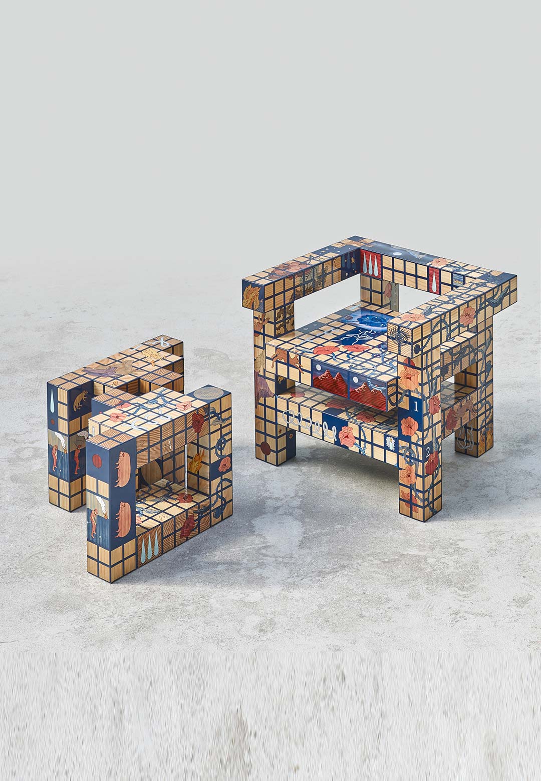 Laurids Gall&eacute;e's 'Fever Dreams' furniture takes cues from marquetry and applied arts