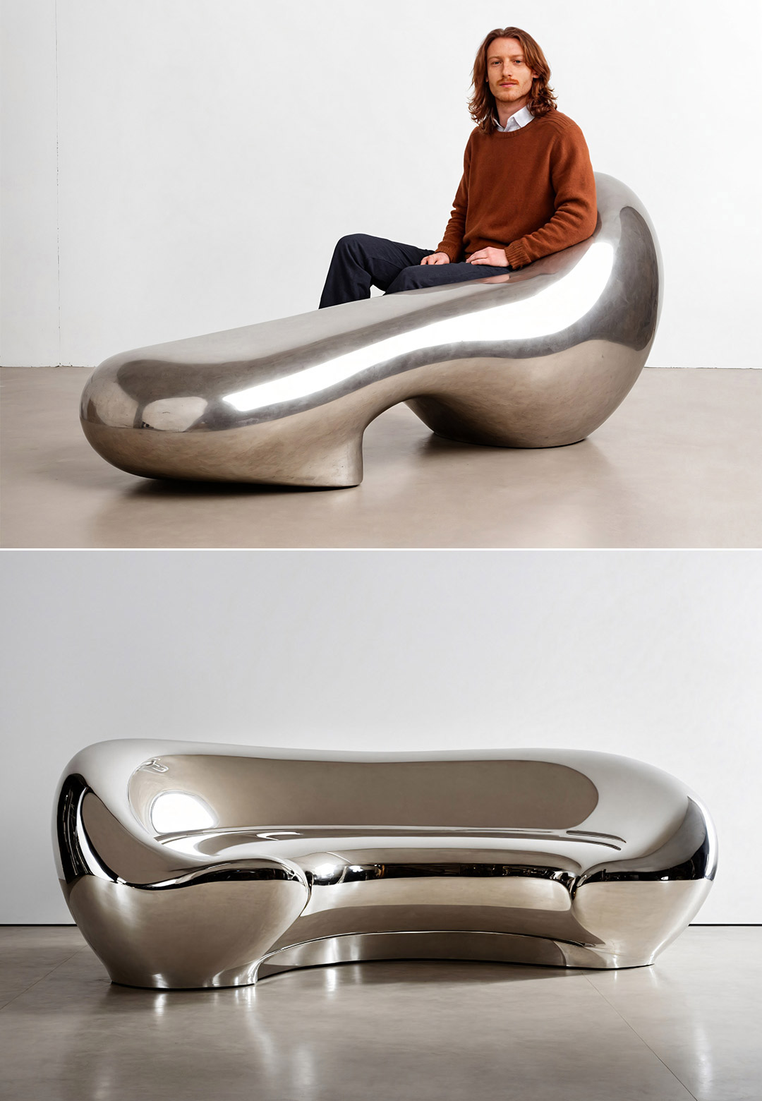 &lsquo;Arnardo&rsquo; collection by Paddy Pike features futuristic furniture crafted in polished steel