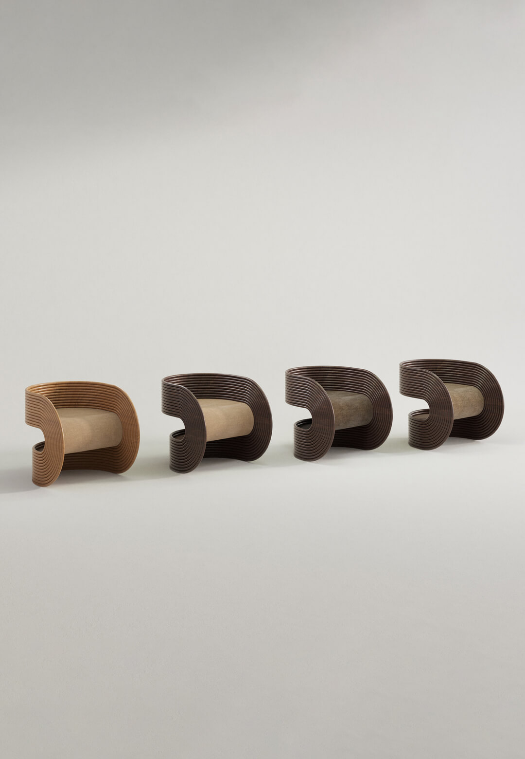 Pietro Franceschini moulds rattan into the fluid and minimalist forms of Rotella